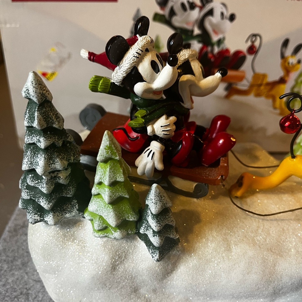 St. Nicholas Square Mickey & Friends Hand Painted Mickey & Minnie Sleigh Ride - Picture 2 of 12